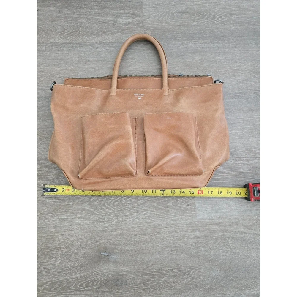 Matt & Nat Vegan Leather Diaper Bag‎ Tan Brown Tote with Changing Mat